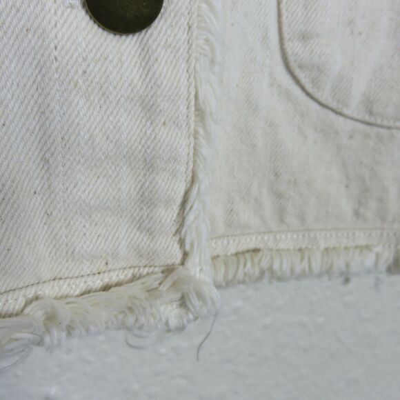 Mod Ref Frayed Hem Cream Jean Jacket - Women's Small - Picture 7 of 11